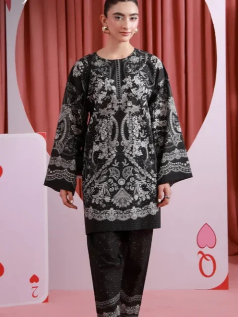 Asim Jofa | Black Lawn Kurta Set