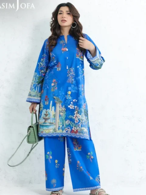 Asim Jofa | Blue Cambric Co Ord Set