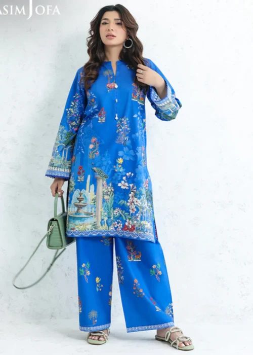 Asim Jofa | Blue Cambric Co Ord Set