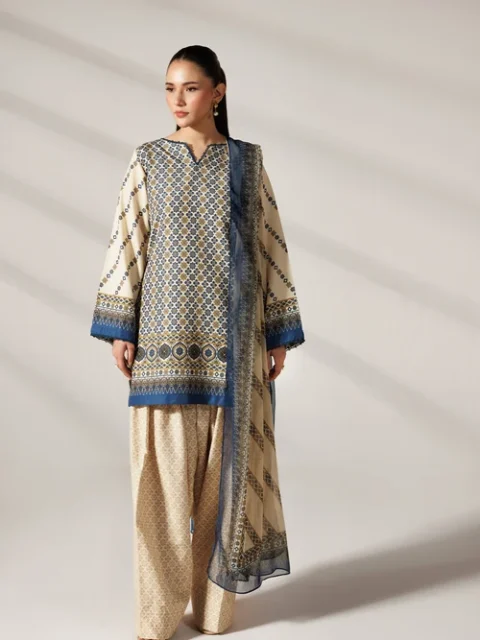 Bareen | Multi Silk Finish Lawn Short Kurta Set