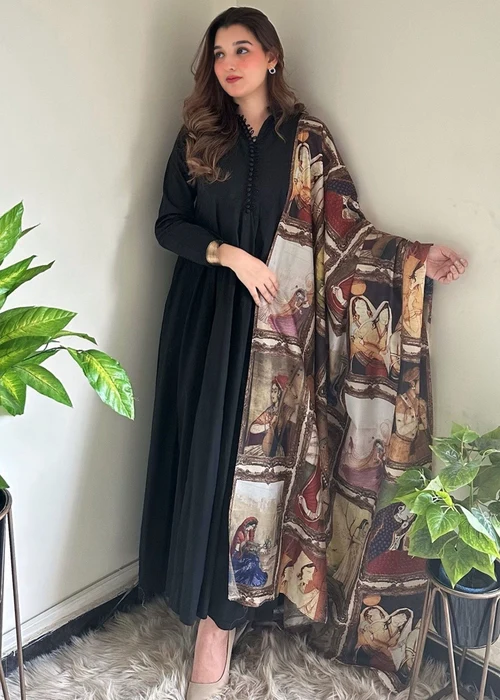 Bareen | Multi Tussar Silk Printed Dupatta - Image 2