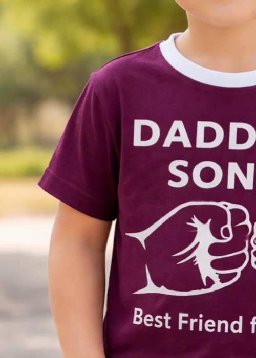 Kids Mania | Burgundy Cotton Jersey T-Shirt - Image 3