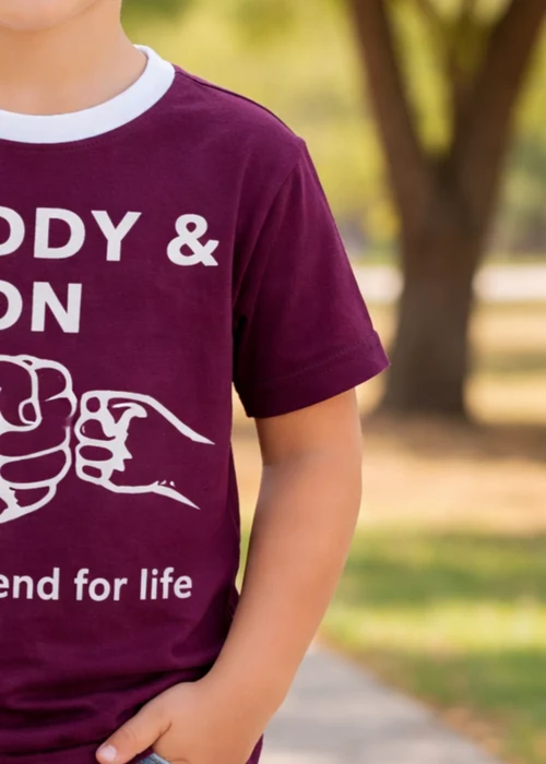 Kids Mania | Burgundy Cotton Jersey T-Shirt - Image 2