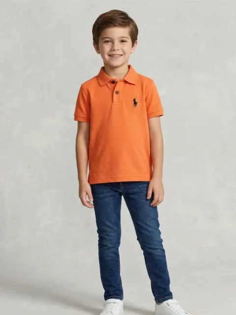 Kids Mania | Burnt Orange Cotton Polo Shirt