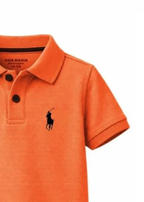 Kids Mania | Burnt Orange Cotton Polo Shirt - Image 3