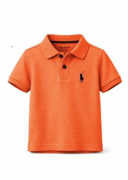 Kids Mania | Burnt Orange Cotton Polo Shirt - Image 2
