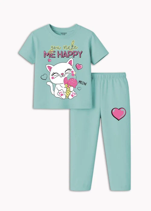 Kids Mania | Ice Blue Cotton Co Ord Set