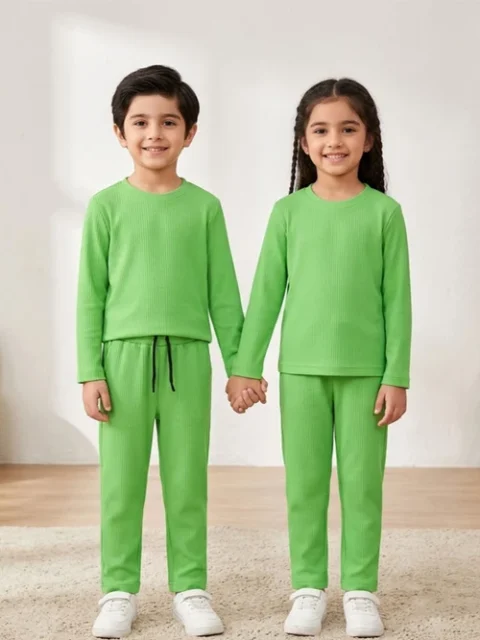 Kids Mania | Lime Green Poly Grip Co Ord Set