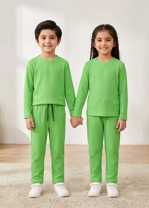 Kids Mania | Lime Green Poly Grip Co Ord Set