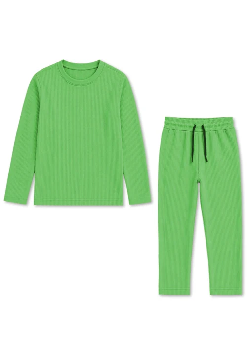 Kids Mania | Lime Green Poly Grip Co Ord Set - Image 2