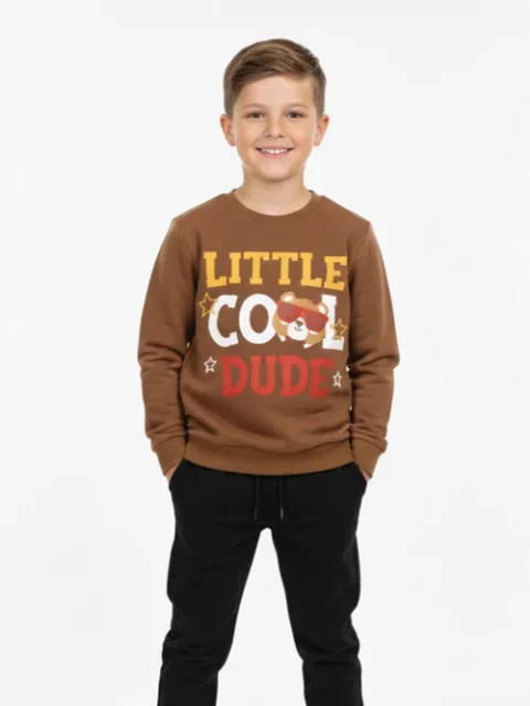 Kids Mania | Tawny Brown Fleece Sweatshirt