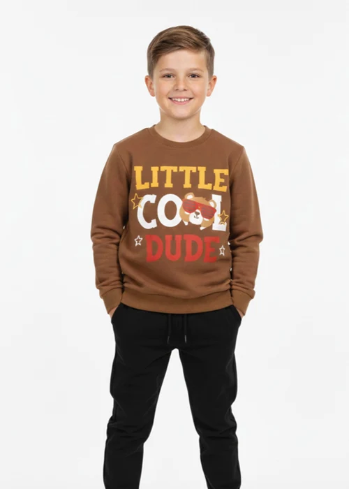 Kids Mania | Tawny Brown Fleece Sweatshirt