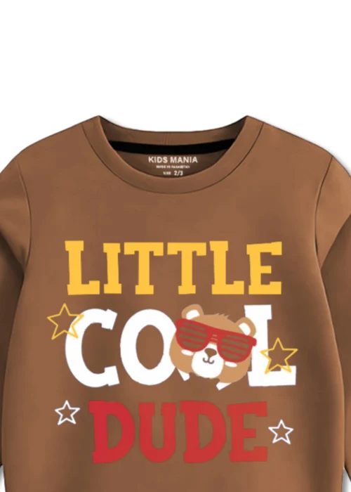 Kids Mania | Tawny Brown Fleece Sweatshirt - Image 2