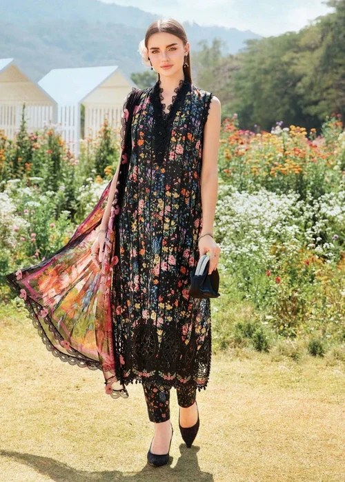 Maria B | Black Lawn Kurta Set - Image 5