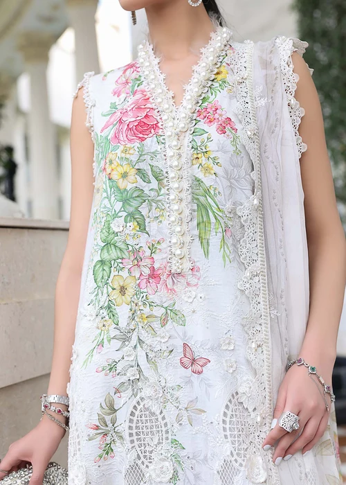 Maria B | Off-White Lawn Unstitched - Image 4