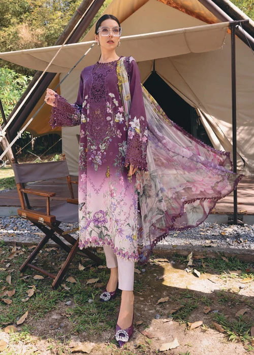 Maria B | Plum Lawn Unstitched 3-Piece Suit
