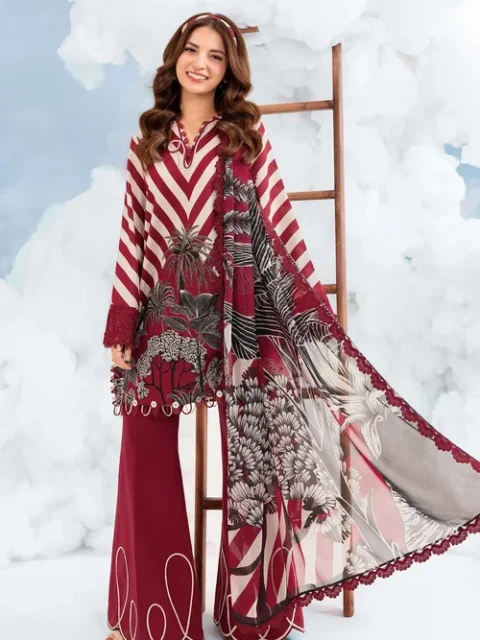Maria B | White Red Lawn Kurta Set