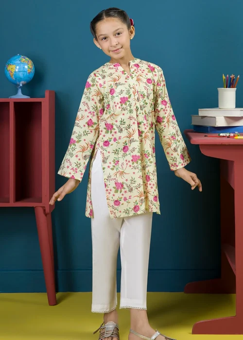 Zellbury | Beige Lawn Kurti for Summer Wear