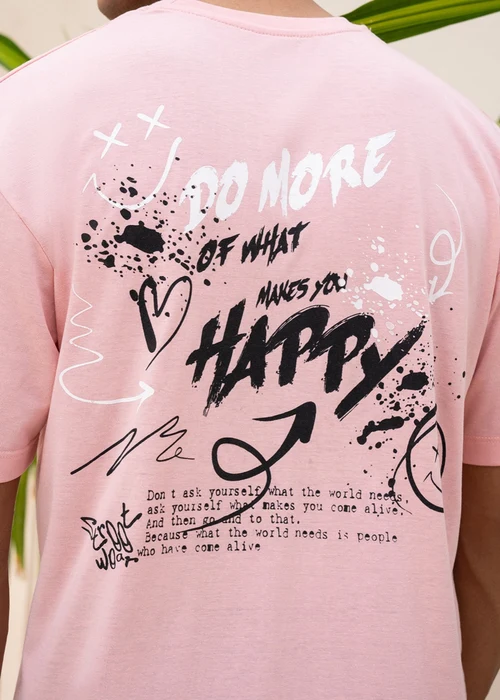 Zellbury | Stylish Pink Polycotton Graphic T-Shirt - Image 3