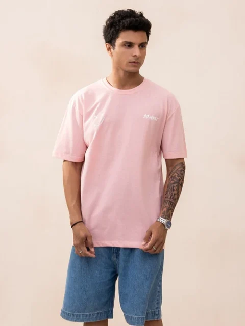 Zellbury | Stylish Pink Polycotton Graphic T-Shirt