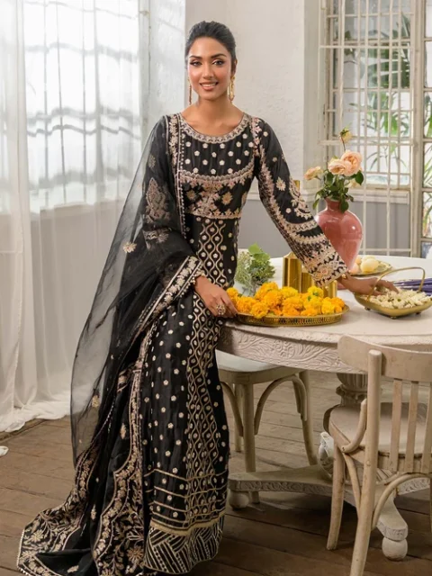Truba | Refined Black Charmuse 3 Piece Festive Maxi