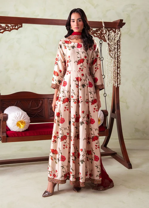 Truba | Elegant Cream Charmuse 3 Piece Festive Maxi - Image 4