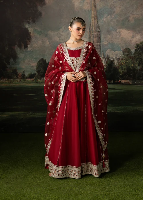Truba | Captivating Crimson Chiffon 3 Piece Formal Maxi