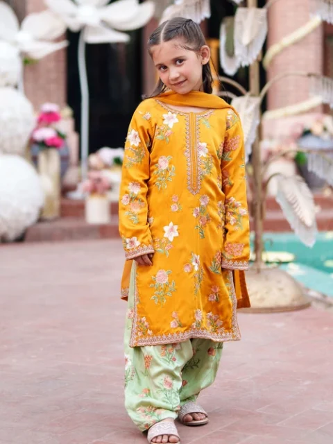 Truba | Elegant Mustard Charmuse 3 Piece Formal Suit