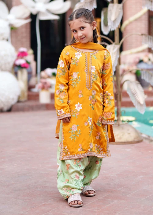 Truba | Elegant Mustard Charmuse 3 Piece Formal Suit