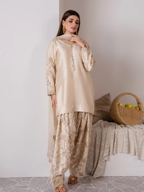 Truba | Elegant Off-White Charmuse 3 Piece Festive Suit