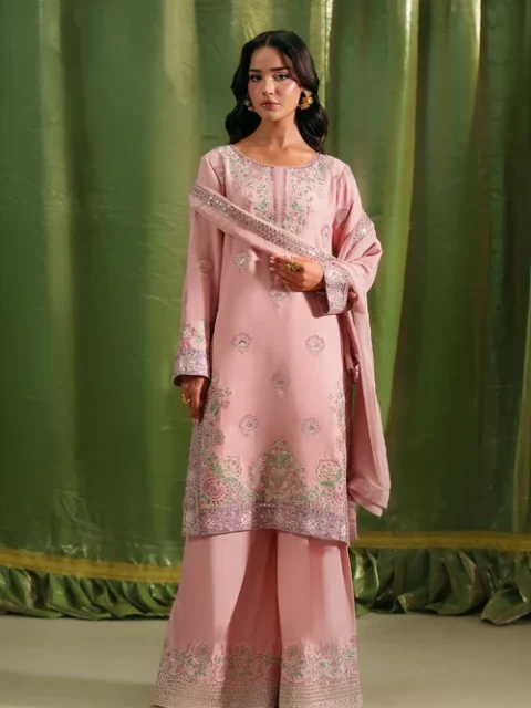 Truba | Serene Pastel Green Chiffon 3 Piece Festive Kurta Set