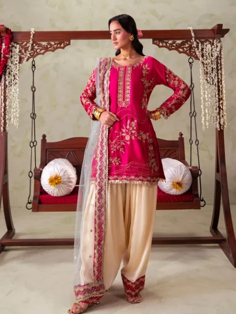 Truba | Bold Shocking Pink Charmuse 3 Piece Festive Suit