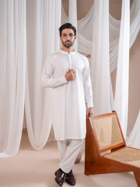 Muraqsh Off-White 2 Piece Suit | Elegant Festive Wear