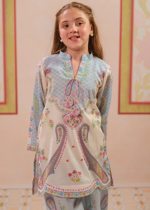 Sprinkles Beige Ice Blue 2 Piece Suit | Elegant Summer Wear