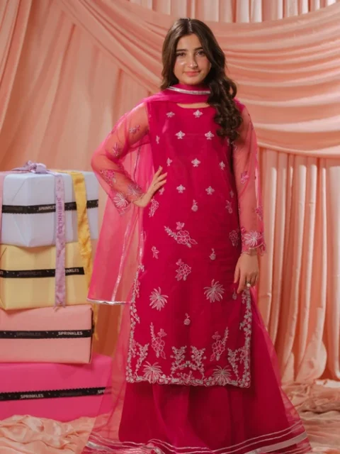 Sprinkles Cotton Candy Pink 3 Piece Lehenga | Elegant Formal Wear