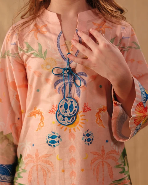 Sprinkles Peach Pink Girls 2 Piece Suit | Charming Floral Outfit - Image 2