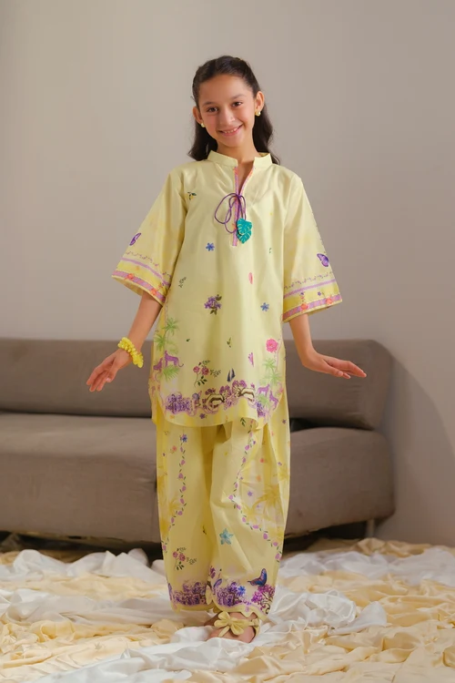 Sprinkles Yellow Radiance Girls 2 Piece Suit | Elegant Floral Style