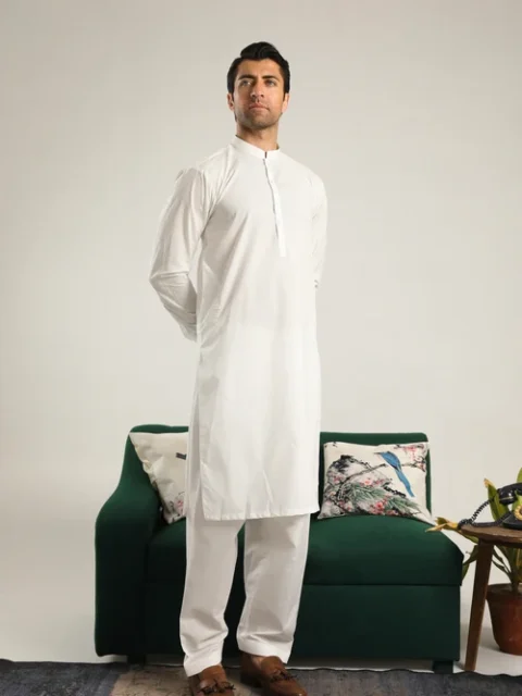 Muraqsh Off-White Cotton Suit | Essential Summer Daily Wear