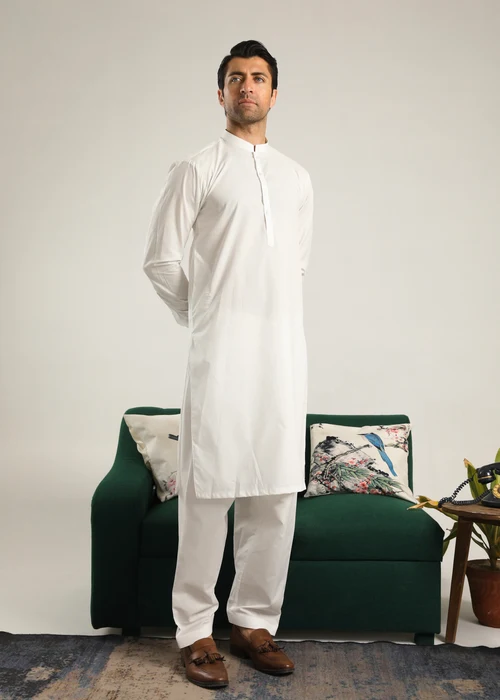 Muraqsh Off-White Cotton Suit | Essential Summer Daily Wear