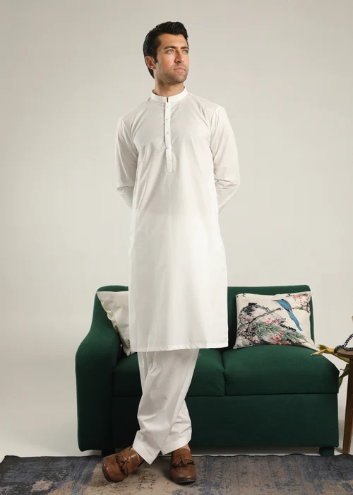 Muraqsh Off-White Cotton Suit | Essential Summer Daily Wear - Image 4