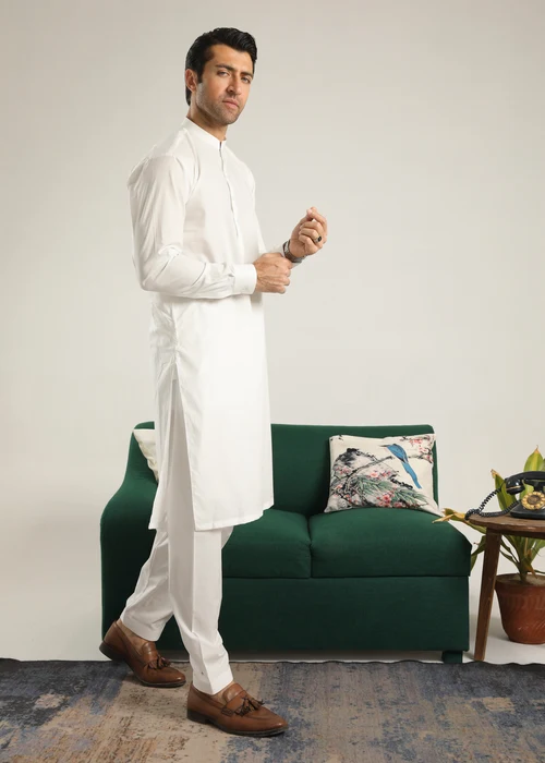 Muraqsh Off-White Cotton Suit | Essential Summer Daily Wear - Image 3