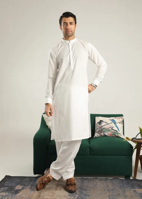 Muraqsh Off-White Cotton Suit | Essential Summer Daily Wear - Image 2