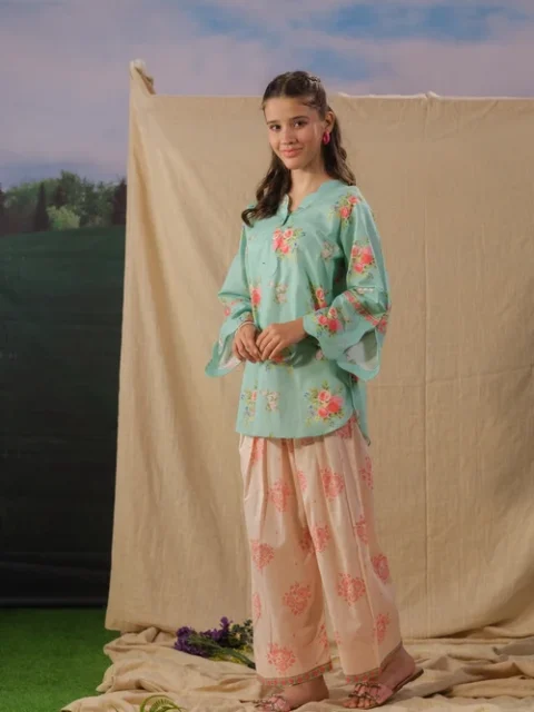 Sprinkles Aquamarine Girls 2 Piece Suit | Charming Floral Style