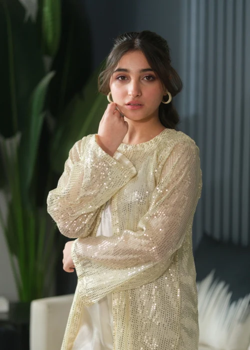 Sprinkles Ivory 2 Piece Jumpsuit Set | Elegant Sequined Style - Image 4