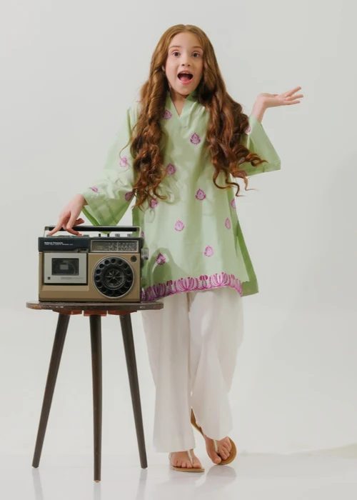 Sprinkles Mint Green Lawn Top | Elegant Embroidered Style - Image 2